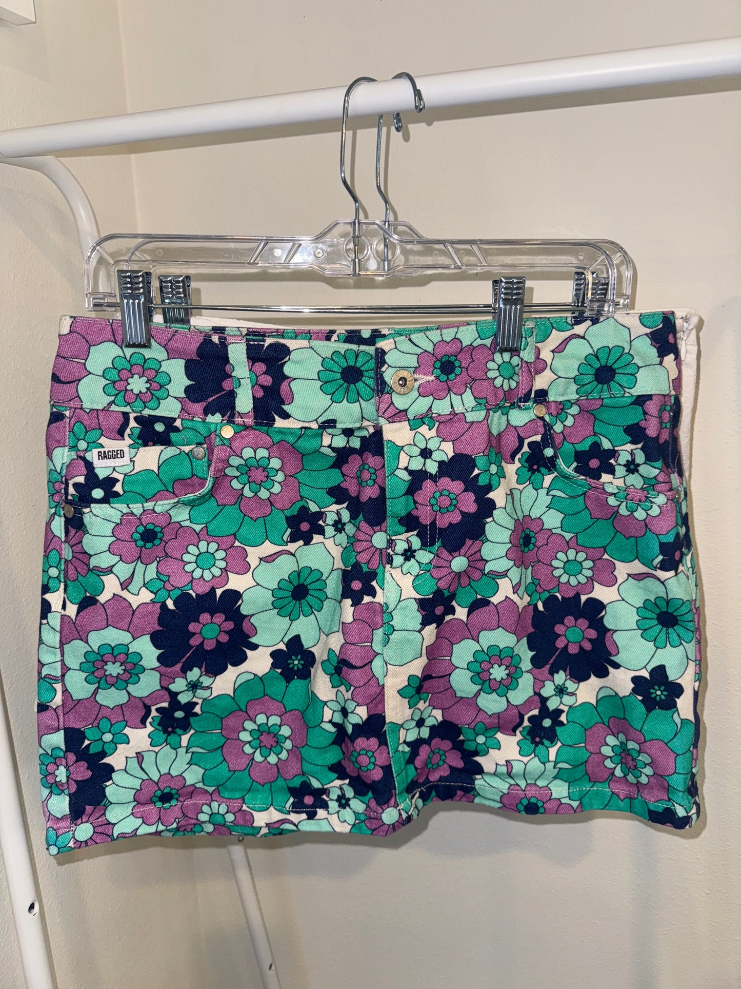 Colorful Floral Urban Outfitters Mini Skirt