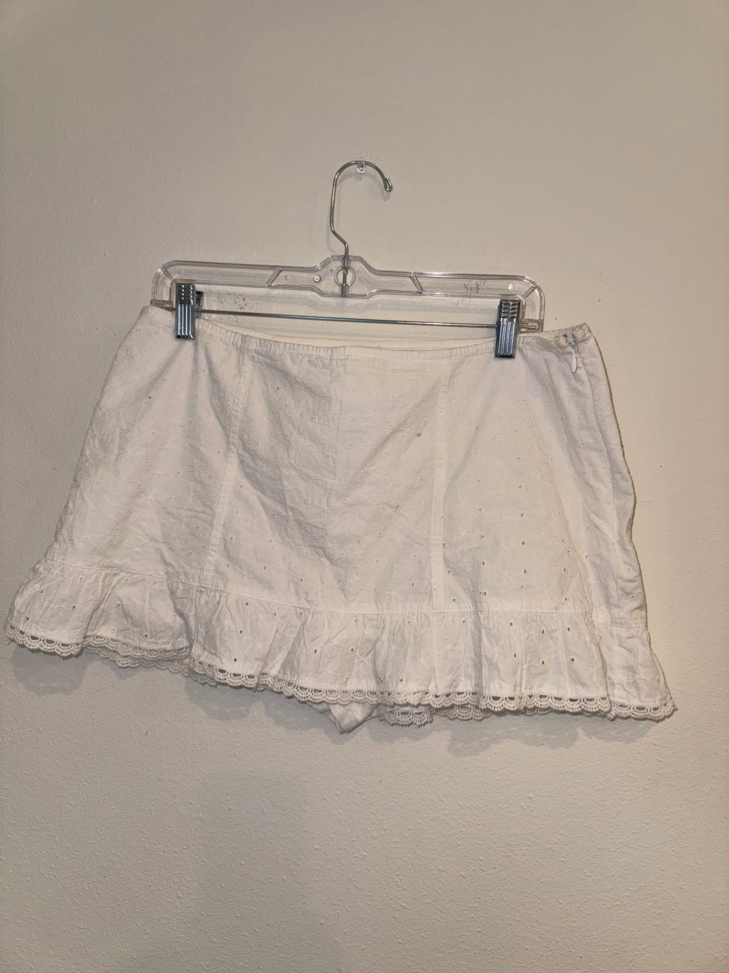 White floral urban outfitters mini skirt