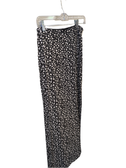 Black and white floral maxi skirt